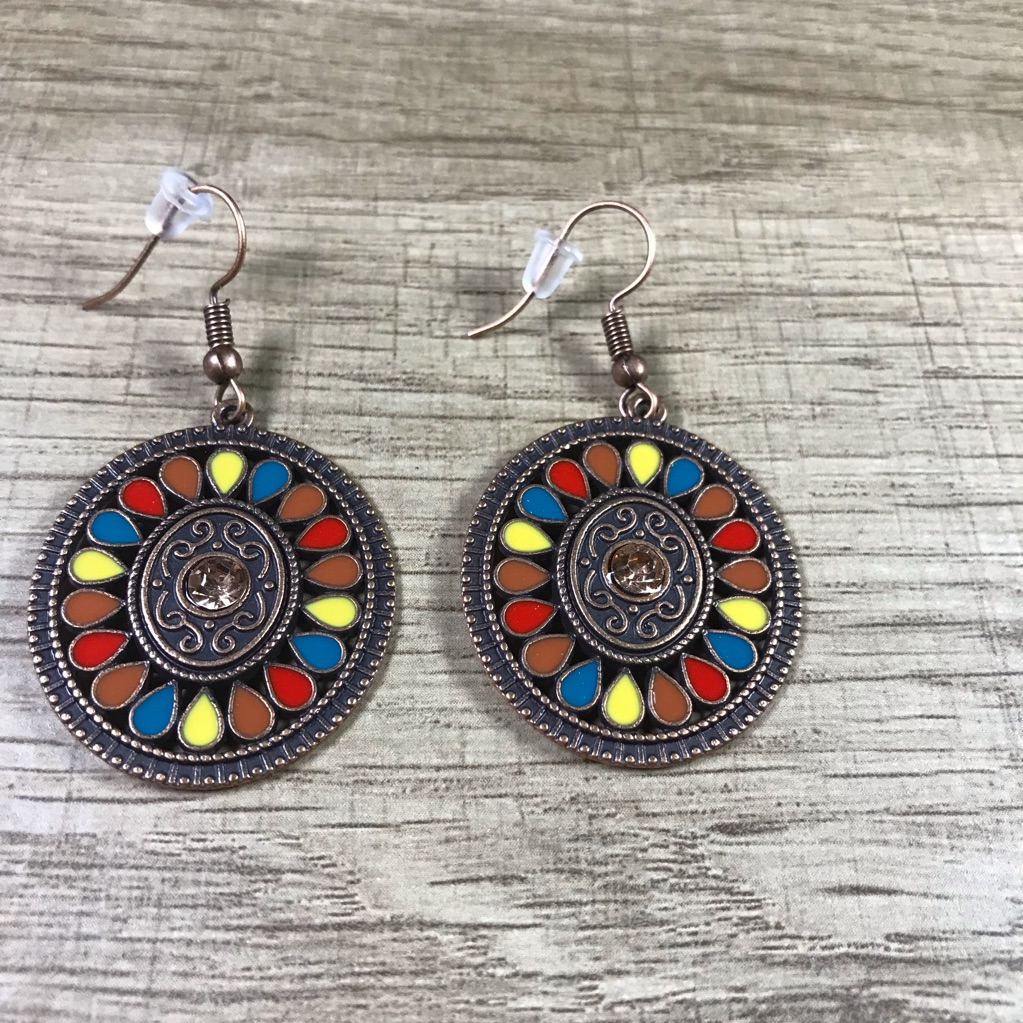 Colorful Bohemian Round Circle Drop Earrings
